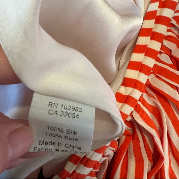 Twinkle by Wenlan A-Line Skirt Orange Cream Stripes 6 - Picture 12 of 12